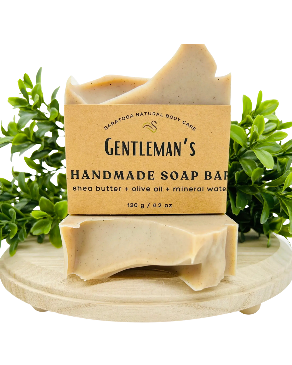 Saratoga Natural Body Care Gentleman's handmade shea butter soap bar in local Father's Day gift basket CLUTCH Market